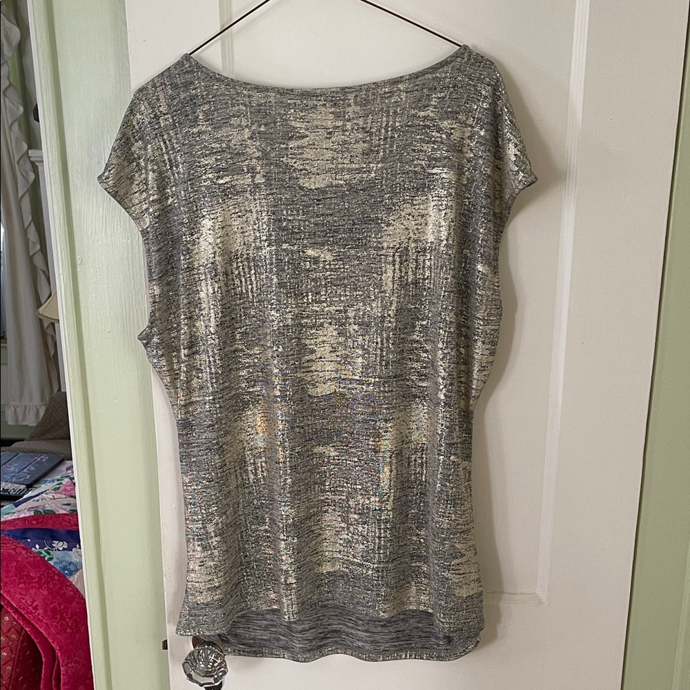Calvin Klein Women's Shimmering Blouse - Metallic Gold - Picture 5 of 6